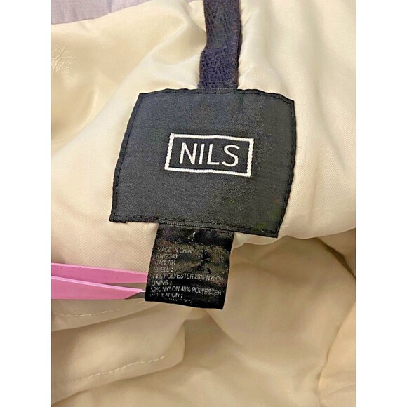 Vtg NILS Purple Ski Suit Women's 4 Insulated Snow Winter Retro Faux Fur Hood - Picture 12 of 15